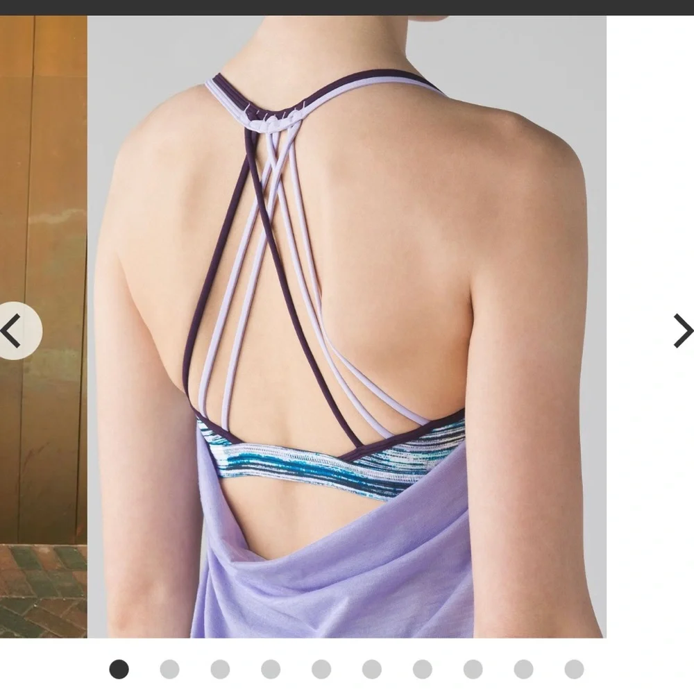 Lululemon Lighten Up Tank Heathered Lilac Blurry Belle Multi Deep Zinfandel sz 8 - Picture 2 of 15